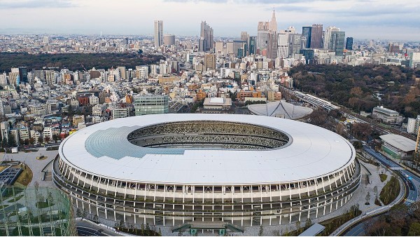 俯瞰东京奥运会新国立竞技场